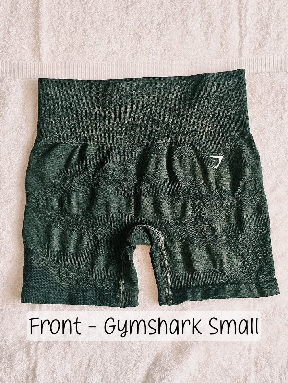 Gymshark Green Seamless High-Waist Bike Or Workout Shorts Size SMALL EUC